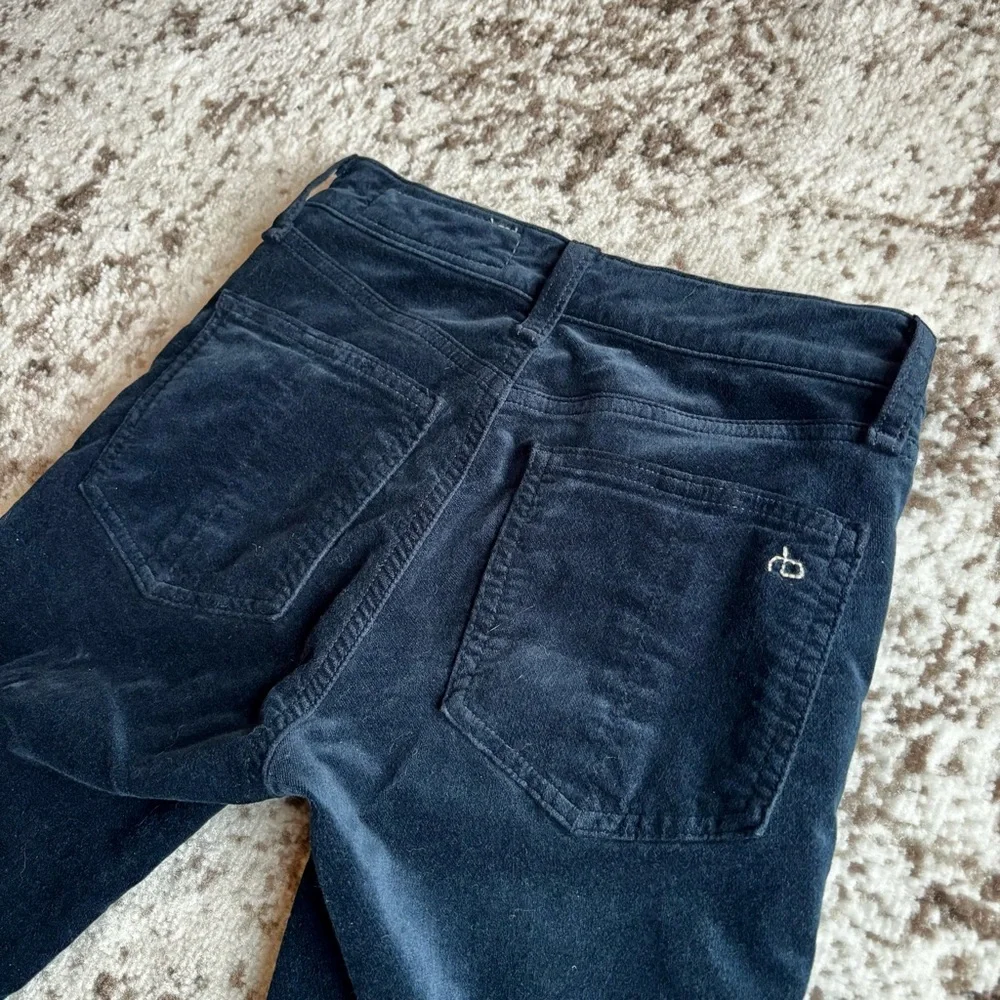 Rag & Bone Navy Blue Velvet Skinny Pants - Picture 5 of 7